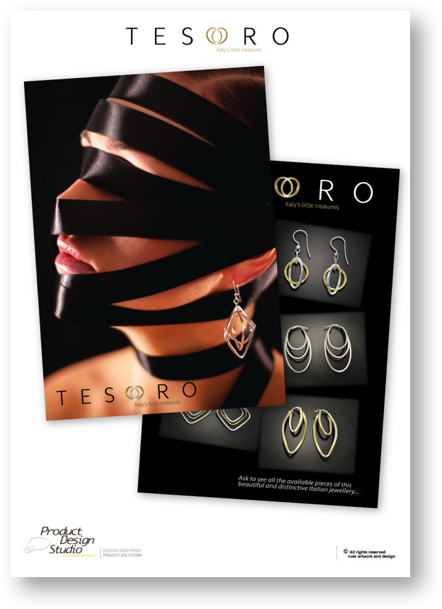 Jewellery product marketing flyers by Product Design Studio